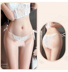 FEE ET MOI - Butterfly Tease Lace Strap Panties (White)